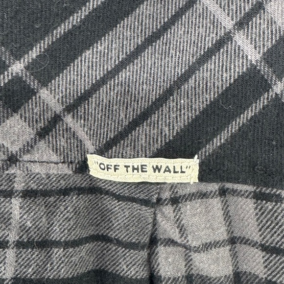 Vans Mens Plaid Sherpa Lined Flannel Shirt Jacket Size Large Black Gray - Picture 11 of 12